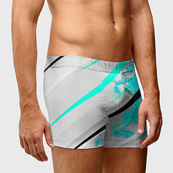 Трусы-боксеры мужские Color white light blue, цвет: 3D-принт — фото 2