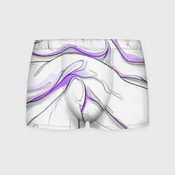 Мужские трусы Черные и фиолетовые линии на белом