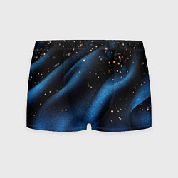 Трусы-боксеры мужские Синяя волнистая текстура на черном, цвет: 3D-принт