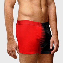 Трусы-боксеры мужские Чёрно-красный пополам с переходом, цвет: 3D-принт — фото 2