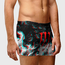 Трусы-боксеры мужские Monster energy огонь глитч, цвет: 3D-принт — фото 2