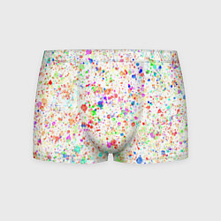 Трусы-боксеры мужские Белый с разноцветными брызгами, цвет: 3D-принт