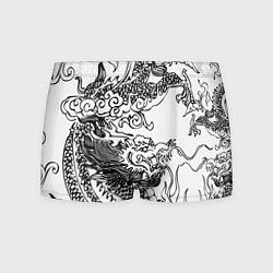 Трусы-боксеры мужские Татуировка дракона на белом, цвет: 3D-принт