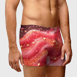Трусы-боксеры мужские Розовая волнистая блестящая текстура, цвет: 3D-принт — фото 2