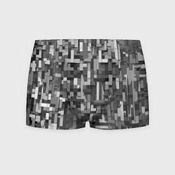 Трусы-боксеры мужские Серый геометричные полоски, цвет: 3D-принт