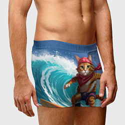 Трусы-боксеры мужские Кот на волне, цвет: 3D-принт — фото 2