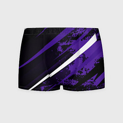 Трусы-боксеры мужские Color black purple line, цвет: 3D-принт