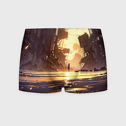 Трусы-боксеры мужские Аниме под солнцем, цвет: 3D-принт