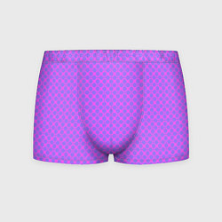 Трусы-боксеры мужские Розовый сиреневый узор в клетку и горох, цвет: 3D-принт