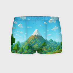 Мужские трусы Пейзаж Minecraft с горой со снежной шапкой