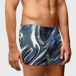Трусы-боксеры мужские Серебро жидкий металл, цвет: 3D-принт — фото 2