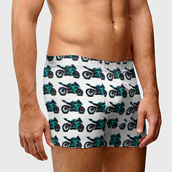 Трусы-боксеры мужские Motorbike light blue, цвет: 3D-принт — фото 2