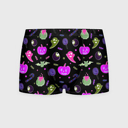 Трусы-боксеры мужские Halloween pink black pumpkin, цвет: 3D-принт