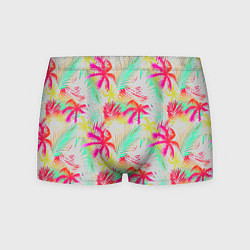 Трусы-боксеры мужские Palm yellow pink, цвет: 3D-принт