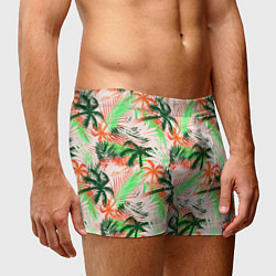 Трусы-боксеры мужские Palm green pink, цвет: 3D-принт — фото 2