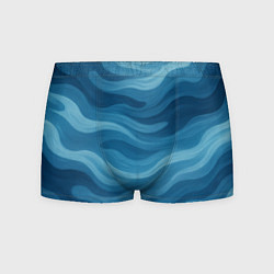 Трусы-боксеры мужские Камуфляжные синие волны, цвет: 3D-принт