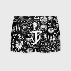 Трусы-боксеры мужские Doom логотипы ведьмак, цвет: 3D-принт