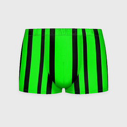 Трусы-боксеры мужские Color black and green stripes, цвет: 3D-принт