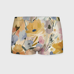 Мужские трусы Цветы акварель