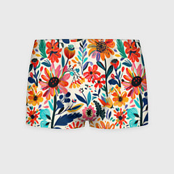 Трусы-боксеры мужские Простые цветы, цвет: 3D-принт