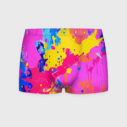 Трусы-боксеры мужские Яркие пятна акриловой краски на стене, цвет: 3D-принт