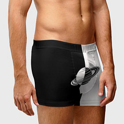 Трусы-боксеры мужские Сатурн черно-белый, цвет: 3D-принт — фото 2