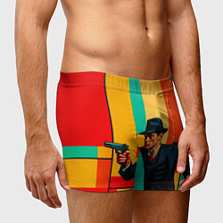 Трусы-боксеры мужские Мужчина с пистолетом поп-арт, цвет: 3D-принт — фото 2
