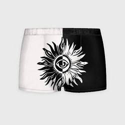Трусы-боксеры мужские Солнце черно-белое, цвет: 3D-принт