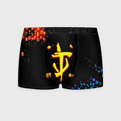 Трусы-боксеры мужские Doom огненные символы, цвет: 3D-принт