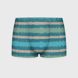 Трусы-боксеры мужские Полосы зигзагообразные голубые, цвет: 3D-принт