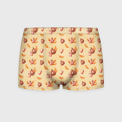 Трусы-боксеры мужские Хеллоуин с тыквой и листьями, цвет: 3D-принт
