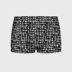 Трусы-боксеры мужские Любовь смерть и роботы, глитч символ паттерн, цвет: 3D-принт