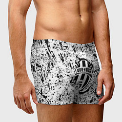 Трусы-боксеры мужские Juventus черные краски штрихи, цвет: 3D-принт — фото 2