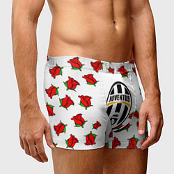 Трусы-боксеры мужские Ювентус розы текстура, цвет: 3D-принт — фото 2