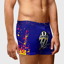 Трусы-боксеры мужские Ювентус желтые краски текстура, цвет: 3D-принт — фото 2