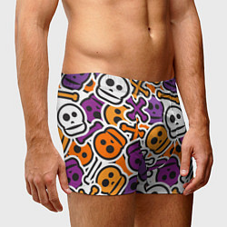 Трусы-боксеры мужские Funny skulls, цвет: 3D-принт — фото 2