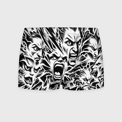 Трусы-боксеры мужские Свирепые лица и молнии - нейроарт, цвет: 3D-принт
