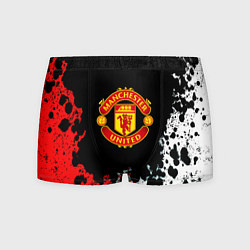 Трусы-боксеры мужские Манчестер Юнайтед краски абстрактные, цвет: 3D-принт