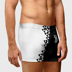 Трусы-боксеры мужские Juventus черно белая геометрия текстура, цвет: 3D-принт — фото 2