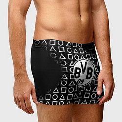 Трусы-боксеры мужские Borussia геометрия черно белая, цвет: 3D-принт — фото 2