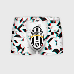 Трусы-боксеры мужские Ювентус геометрия глитч, цвет: 3D-принт