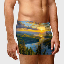 Трусы-боксеры мужские Золотой путь реки, цвет: 3D-принт — фото 2