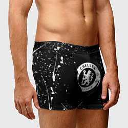 Трусы-боксеры мужские Челси белые краски всплеск, цвет: 3D-принт — фото 2