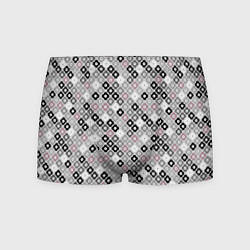 Мужские трусы Цветочный серо-розовый узор ретро
