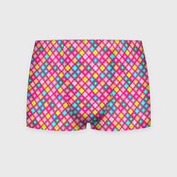 Трусы-боксеры мужские Разноцветный цветочный узор ретро, цвет: 3D-принт