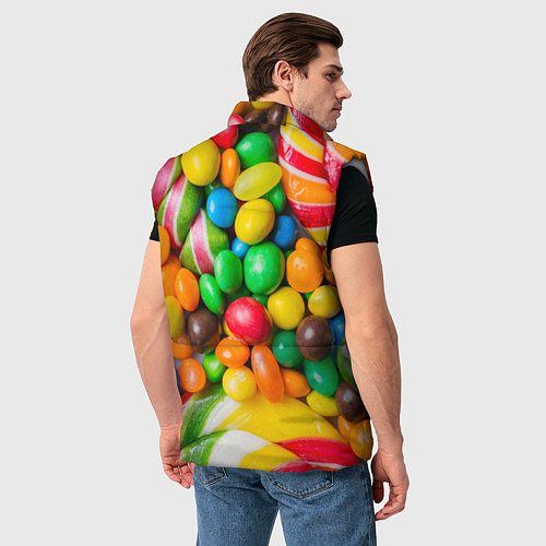 Мужской жилет Сладкие конфетки / 3D-Светло-серый – фото 4