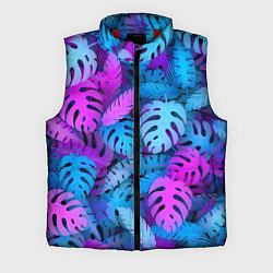 Мужской жилет Сине-розовые тропики, цвет: 3D-красный