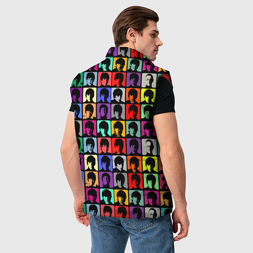 Мужской жилет The Beatles: pop-art / 3D-Красный – фото 4