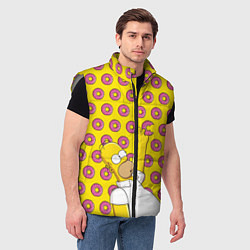Мужской жилет Пончики Гомера Симпсона, цвет: 3D-светло-серый — фото 2
