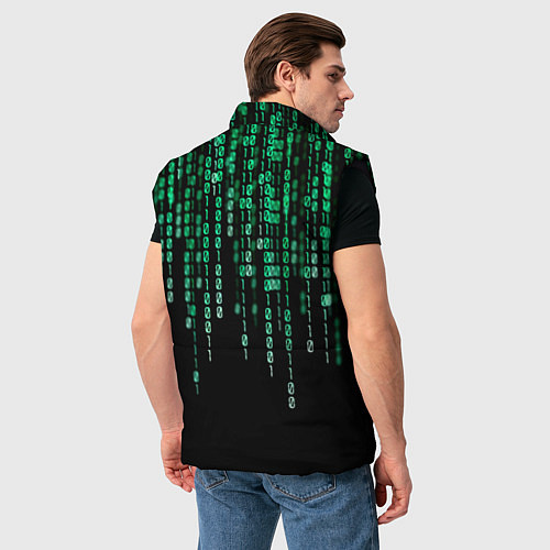 Мужской жилет Цифровой поток из матрицы / 3D-Черный – фото 4